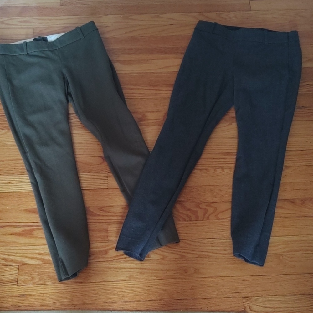 J Crew Minnie Pants Size 00 Gray and Green Pt